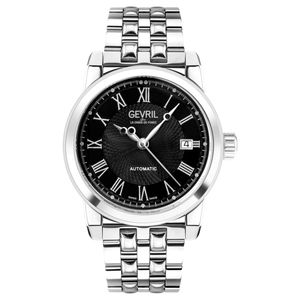 Gevril Madison Silver Black Luxury Automatic Swiss Watch New Limited Edition